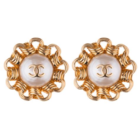 princess flower and pearl design earring from chanel|vintage Chanel earrings for sale.